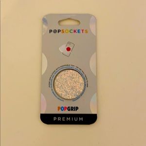 White glitter pop socket
